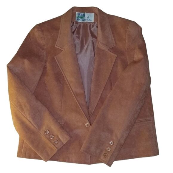 Samuel‎ Robert Vintage pink suede skirt suit set size 12 - Picture 4 of 13